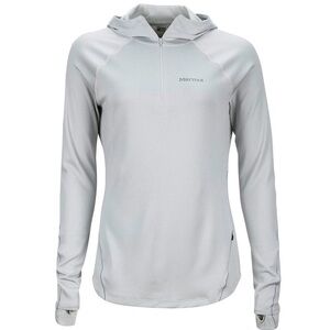 Marmot Women's Polartec Light Gray Long Sleeve Hoodie, Size XL